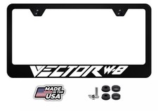 Vector W8 Metal License Plate Frame | Reflective White | Street Racing | Vintage picture