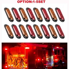 4-12PCS Amber/Red LED Side Marker Clearance Lights Waterproof Truck RV 1-5SET picture