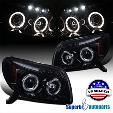 Fits 2003-2005 Toyota 4Runner Halo Smoke Projector Headlights LED Light Bar picture