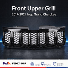 For 2017-2021 Jeep Grand Cherokee Gloss Black Front Upper Grill US STOCK picture