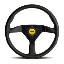 MOMO Monte Carlo Black Leather Yellow Stitching 350mm Steering Wheel - MCL35BK5B picture
