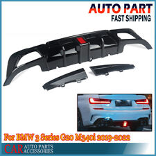 CMS STYLE GLOSS BLACK REAR DIFFUSER W/ LED LIGHT FOR 2019-2022 BMW G20 3 SERIES picture