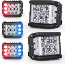 Luces LED Pod 4'' Side Shooter con estrobo rojo/azul para ATV 4x4 picture