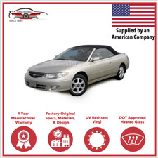 Fits: Toyota Solara Convertible Top & Heated Glass Window 1999-2003 Black Twill picture