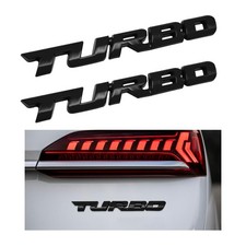 Yourkar 2PCS Turbo Car Emblem Decal, 3D Metal Badge for Black, picture
