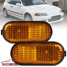 Fits 1992-1995 Honda Civic Flat Amber Fender Side Marker Lights Signal Lamps picture