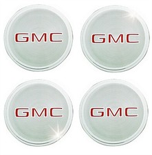70S 80S 90S GMC RALLY RIM WHEEL CENTER CAP LOGO METAL EMBLEM DECAL NEW NOS (4) picture