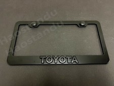 1xBlackToyota 3D Emblem BLACK Stainless License Plate Frame RUST FREE +S.Caps *L picture