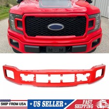 Painted *PQ Race Red* Front Bumper Face Bar NEW For 2018-2020 Ford F-150 w/ Fog picture