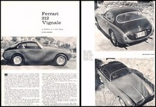 1958 1959 Ferrari 212 Vignale Original Review Report Print Car Article J274 picture