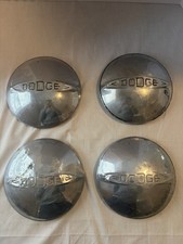 1937-1939 Dodge Hubcaps Set of 4 Artillery Wheel Dog Dish Chrome OEM Vintage picture