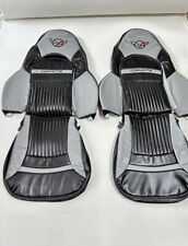 Corvette C5/Z06 Sports 1997-2004 Synthetc Leather Seat Cover Color Black Grey picture
