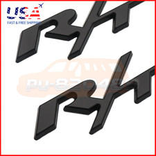 2x For Charger Challenger RT Emblem Side Fender R/T Matte Black Nameplate Badge picture