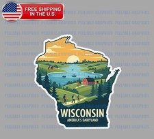 Wisconsin State Bumper Vinyl Decal Sticker Souvenir Travel A picture