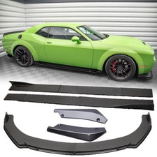 For Dodge Challenger RT Carbon Fiber Look Side Skirt + Rear / Front Bumper Lip picture