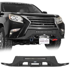 Fit 2014-2023 Lexus GX460 Textured Steel Stubby Front Bumper w/Led Light Bar picture