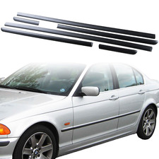 For BMW E46 Sedan Touring Body Door Side Mouldings Set 4Dr OEM Black ABS picture