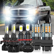 For 2006 2007 08 Dodge Ram 1500 2500 3500 6X 6500K LED Headlight Fog Light Bulbs picture