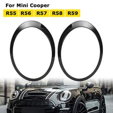 Black Headlight Trims Ring Bezels Cover Pair For Mini Cooper R55 R56 2007-2015 picture