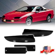 Smoked Front Turn Signal Parking Bumper+Rear Side Marker Lights For 93-02 Camaro picture