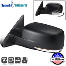Fits 2009-2012 Ram 1500 Left Power Side Mirror Black w/ Heated & signal Light picture