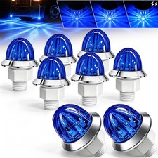 8x Mini 12V LED Watermelon Lights Blue Bullet Truck Trailer Side Marker Light US picture