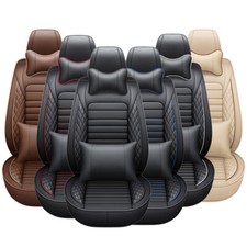 5D Car Seat Covers Full Set w/ Waterproof Leather Universal for Sedan SUV Truck picture