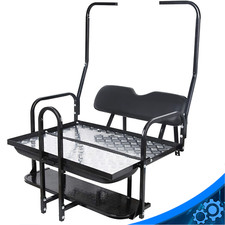 For 1982-2000.5 Club Car DS Golf Cart Flip Folding Rear Back Seat Kit+Grab Bar picture