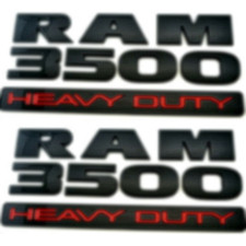 New  (2) Both Black For Dodge RAM 3500 HEAVY DUTY Emblem Badges 3D Decal picture
