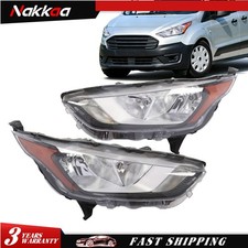 For 2019-2023 Ford Transit Connect Black Halogen Headlight w/Bulb LH& RH Pair picture