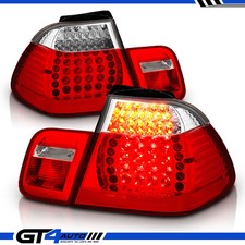 2002 2003 2004 2005 BMW E46 3 Series Sedan Red LED Replacement Tail Lights Pair picture