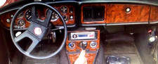 FOR MG MGB 1976-1980 INTERIOR OVERLAY STYLE SET ABS BURL WOOD DASH TRIM KIT picture