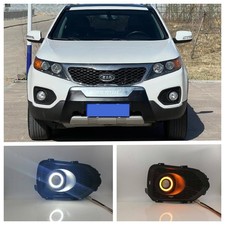 LED DRL Angel Eye Fog Light Assembly Kit For KIA Sorento 2009 2010 2011 2012 picture