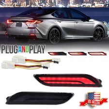PLUG & PLAY For 2018-2024 Toyota Camry Smoke Red LED Rear Bumper Reflector Light picture
