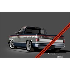 Paint Break Stripe Kit 2-Tone Vermillion/ Black Chevrolet/ GMC C10 1981-1987 picture