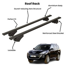 2 Pcs Black Cross Bars for  PEUGEOT 4007 SUV 2007-2012 picture