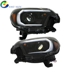 Right+Left Headlights For 2012 2013 2014 2015 Toyota Tacoma Halogen w/ LED DRL picture