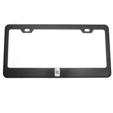 For Rolls Royce License Plate Frame Matte Black w/Chrome Logo Engraved Stainless picture