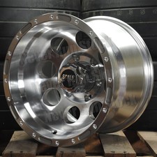 SCALE 4x4 S52 15x10 6x5.5 6x139.7 -46 OFFSET MACHINED SILVER 8 HOLE TRUCK WHEELS picture