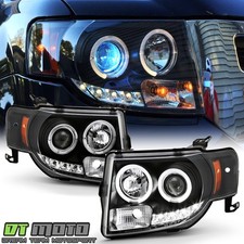 Black 2008-2012 Ford Escape LED Halo Projector Headlights Headlamps Left+Right picture