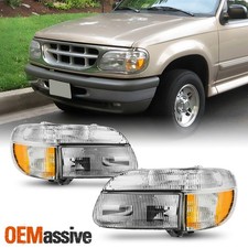 For 95-01 Ford Explorer 97 Mercury Mountaineer Chrome Headlights w/Corner Signal picture