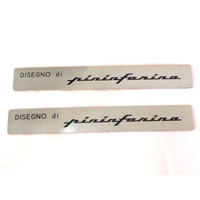 2 x Pininfarina Disegno Metal Emblem Stainless Steel Ferrari Alfa Fiat Lancia picture