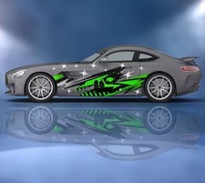 Flame Car Decals Both Sides Vinyl Racing Livery 2ft x 6ft picture