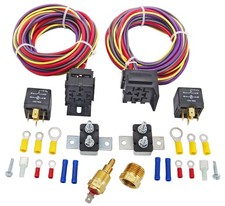 JEGS Dual Fan Wiring Harness & Relay Kit 30 Amp [200-degrees on 185-degrees off] picture