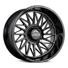22x10 Lock Extreme Assault Gloss Black Milling Wheel 8x180 (-18mm) picture