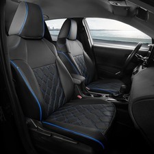 FREESOO for Toyota Corolla Seat Covers Hybird LE, L, XLE 2014-2019 Black & Blue picture