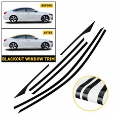 6x Chrome Delete Vinyl Matte Black Window Trim for Honda Accord Sedan 2018-2022 picture