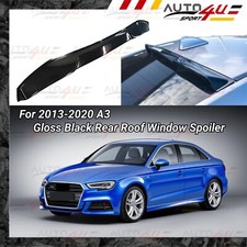 Fits 2015-2020 Audi A3 ABS Gloss Black Rear Roof Window Visor Spoiler Wing picture