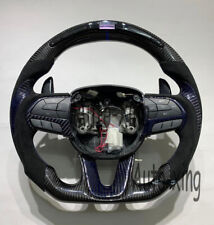 Trim+LED Carbon Fiber Flat Steering Wheel for Dodge Challenger Charger SRT 2015+ picture