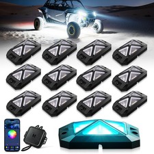 MICTUNING C4 12 Pods RGBW LED Rock Lights, Underglow Neon Kit Bluetooth Controll picture